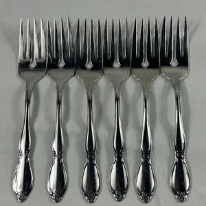 Oneida Community Stainless CHATELAINE Pattern Salad or Dessert Forks Set Of‎ 6